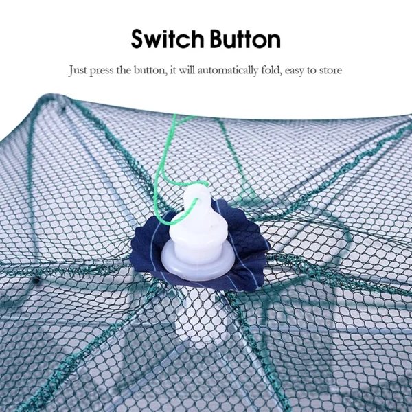 Portable Folding Fishing Net Shrimp Cage Nylon Automatic Foldable Catch Fish Trap