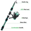 Telescoping Fishing Rod Spinning Reel 5 2 1 Gear Ratio