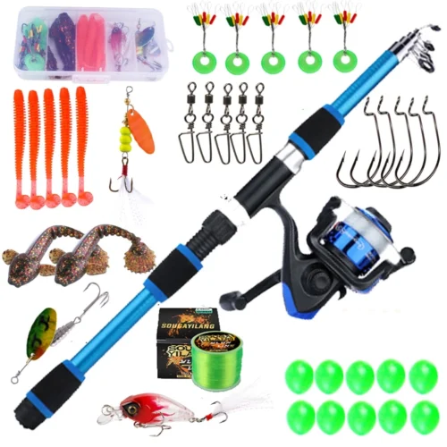 Telescoping Fishing Rod Spinning Reel 5 2 1 Gear Ratio