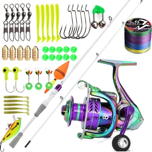 cn-11134207-820l4-mfumd6hth8umdd.webp Fishing Rod Reel Set Carbon Fiber Metal Spool 1000 5000 Series Max Drag 10kg 1 8M