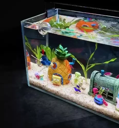 Mini Aquarium Decoration Cartoon Cute Figure Simulation Aquascaping Resin