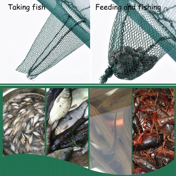 Portable Folding Fishing Net Shrimp Cage Nylon Automatic Foldable Catch Fish Trap