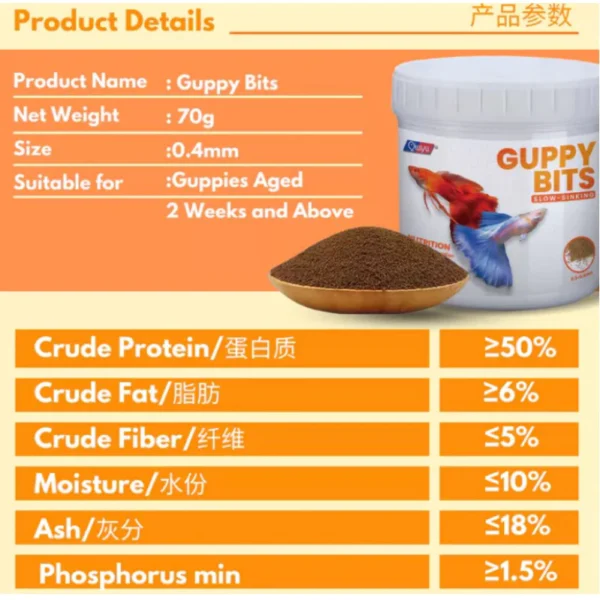 Fish Food Nutrient Rich Guppy Feed Stronger Growth