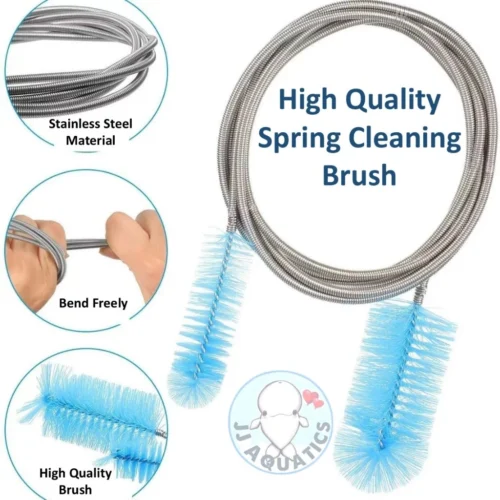 Multi Length Stainless Steel 2M Aquarium Lily Pipe Double Head Cleaning Spring Brush