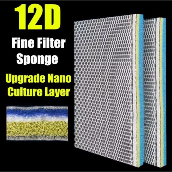 my-11134207-820l9-mef9sftimqyvf9.webp Aquarium 12D Filter Sponge Honeycomb Nest Filter Cotton