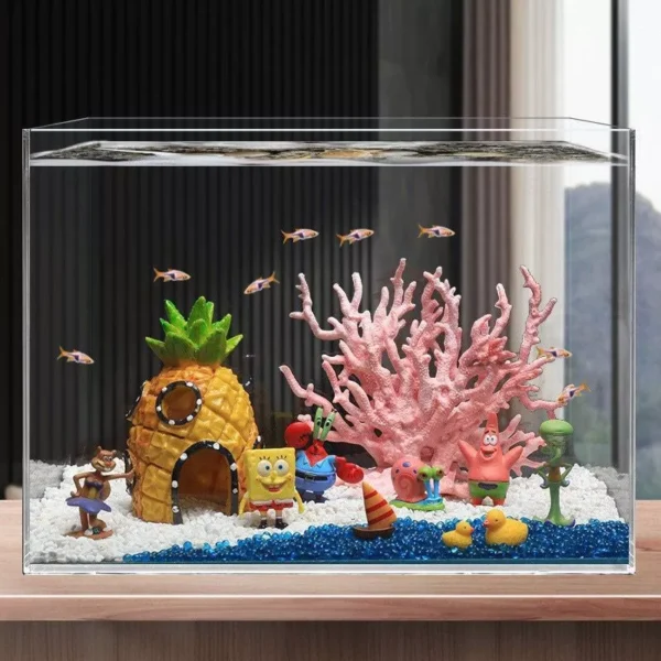 Mini Aquarium Decoration Cartoon Cute Figure Simulation Aquascaping Resin