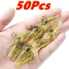 Soft Simulation Shrimp Prawn Lure Hook Tackle Bait Fishing Lures Artificial bait Luminous Shrimp 4cm
