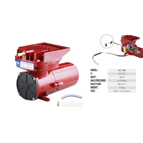 Air Pump 12V Air Oxygen Pump Aquarium Air Pump Battery Powered Aerator Pump DC