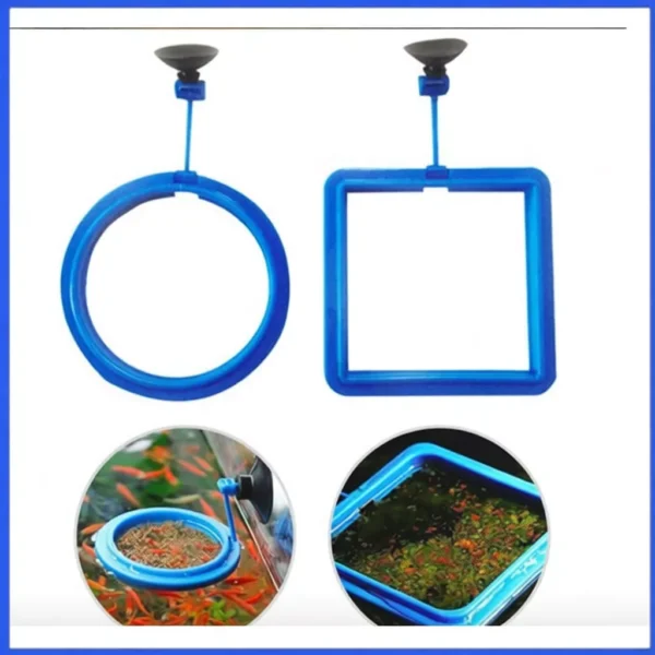 Aquarium Fish Tank Ring Feeder Floating Food Water Plant Buoyancy Circle Aquarium Fish Feeding Ring Square Circle