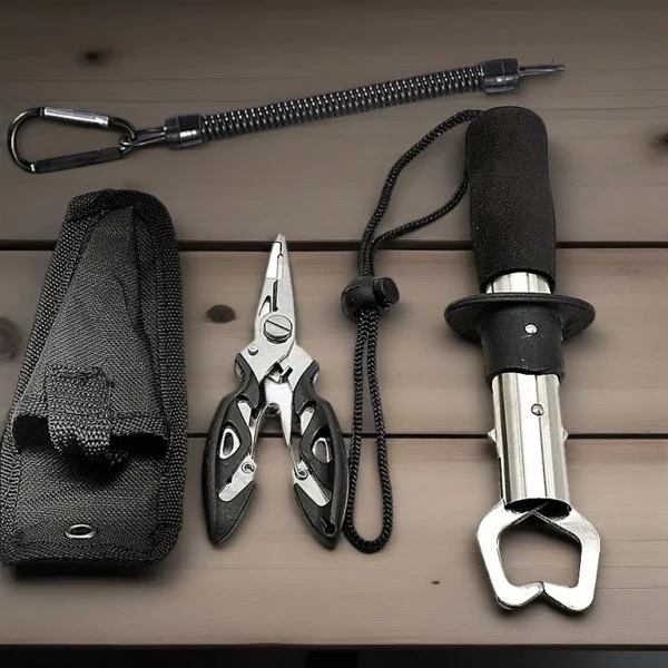 Kit Fishing Pliers and Fish Lip Gripper Muti Function Tools Fishing Tackle Set