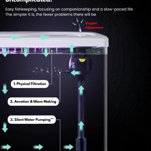 OSEAN MASTER Aquarium Set Complete Glass Fish Tank with Filter Pump Clear View Easy Setup Home Ofc