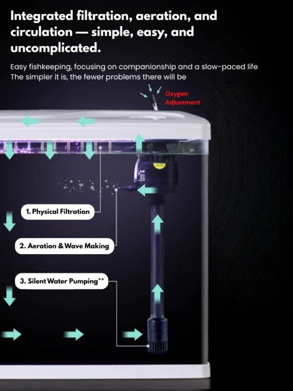 OSEAN MASTER Aquarium Set Complete Glass Fish Tank with Filter Pump Clear View Easy Setup Home Ofc